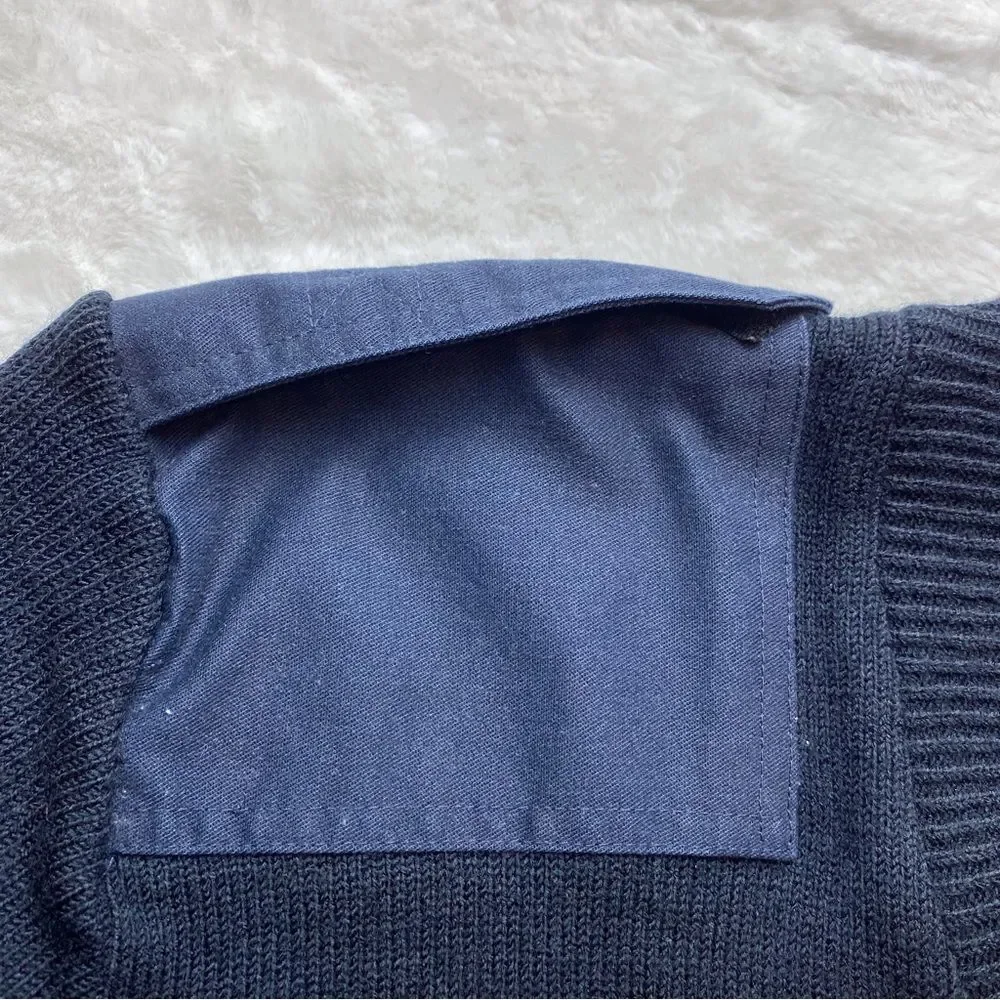 Crew Gear Black V Neck Commando Long Sleeve Sweater Size Medium
